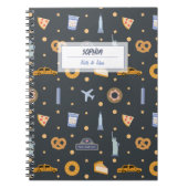 Modernes NYC-Muster dunkelgrau Spiral Notebook Notizblock (Vorderseite)
