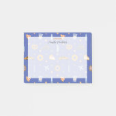 Modernes NYC Muster Royal Blue Name Post-it Klebezettel (Vorderseite)