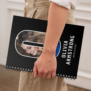 Modernes "O" Foto-Initial-Monogramm-Notizbuch Notizblock