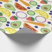 Modernes Obst- und Gemüsemuster Geschenkpapier (Ecke)