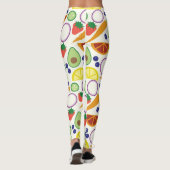 Modernes Obst- und Gemüsemuster Leggings (Rückseite)