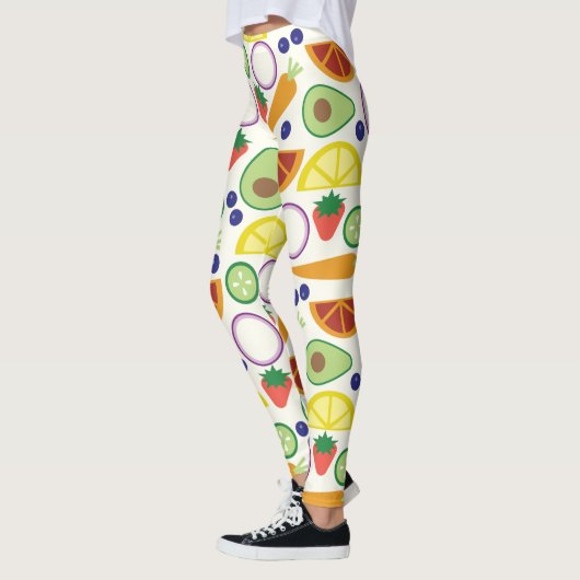 Modernes Obst- und Gemüsemuster Leggings (Links)