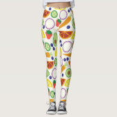 Modernes Obst- und Gemüsemuster Leggings (Vorderseite)