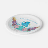 Modernes Ocean Baby Octopus Aquarellfarben P Pappteller (Schrägansicht)