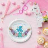 Modernes Ocean Baby Octopus Aquarellfarben Pappteller (Party)