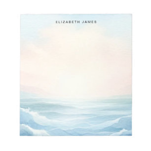 Modernes Ocean Pastel Aquarell Layered Ombre Notizblock