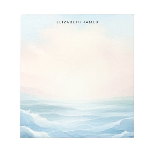 Modernes Ocean Pastel Aquarell Layered Ombre Notizblock (Vorderseite)