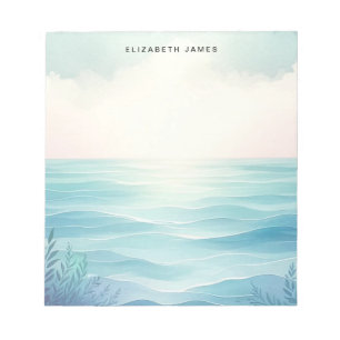Modernes Ocean Pastel Aquarell Layered Ombre Notizblock
