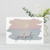 Modernes Ocean Sunset Beach Abschluss Foto Party Einladung (Stehend Vorderseite)