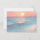 Modernes Ocean Sunset Watercolor Beach Hochzeitsfe Save The Date (Rückseite)