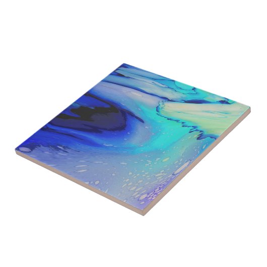 Modernes Ocean Water Blue Nautic Abstrakt Fliese (Seite)