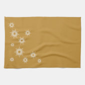 Modernes Ocker-Gold-Sternexplosion-Design des Mitt Geschirrtuch (Horizontal)