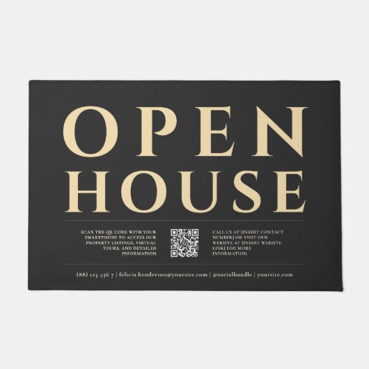 Modernes OFFENES HAUS Realtor Real Anwesen Agent S Fußmatte (Vorderseite)