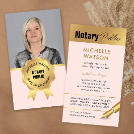 Modernes öffentliches Foto in Rosa und Gold Visitenkarte