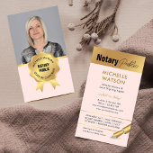 Modernes öffentliches Foto in Rosa und Gold Visitenkarte