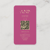 Modernes öffentliches Monogramm mit rosa Gold Visitenkarte (Rückseite)