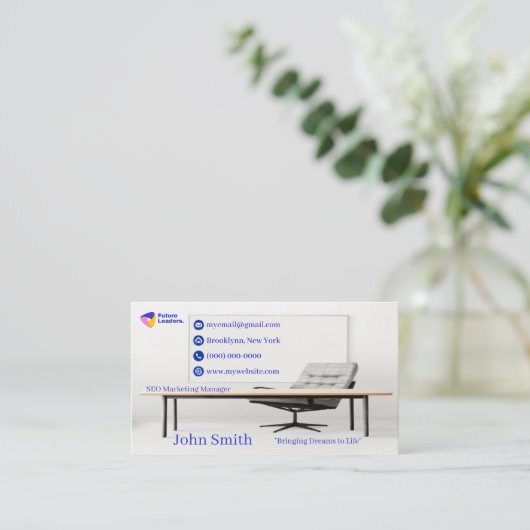 Modernes Office Desk Future Leaders SEO Marketing Visitenkarte (Stehend Vorderseite)