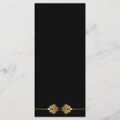 Modernes offizielles Black Gold-Hochzeitmenü Menükarte (Rückseite)