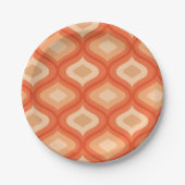 Modernes Ogee Orange und Beige aus dem Mittelalter Pappteller (Vorderseite)