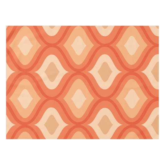 Modernes Ogee Orange und Beige aus dem Mittelalter Tischdecke (Vorderseite (Horizontal))