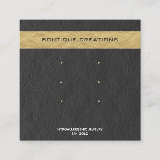 Modernes Ohrring zeigt drei Seiten Grau Gold Quadratische Visitenkarte (Vorderseite)