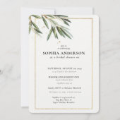 Modernes Olive Branch Brautparty Einladung (Vorderseite)