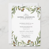 Modernes Olive Branch Brautparty Einladung (Vorderseite)