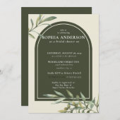 Modernes Olive Branch Brautparty Einladung (Vorne/Hinten)