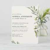 Modernes Olive Branch Brautparty Einladung (Stehend Vorderseite)