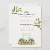 Modernes Olive Branch Brautparty Einladung (Vorderseite)