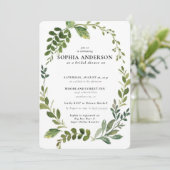Modernes Olive Branch Brautparty Einladung (Stehend Vorderseite)