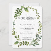 Modernes Olive Branch Brautparty Einladung (Vorderseite)