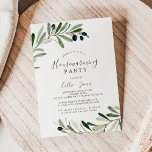 Modernes Olive Branch Housewarming Party Einladung<br><div class="desc">Diese moderne Party Einladung aus Olivenhainen eignet sich perfekt für einen Boho-Event. Das rustikale und dennoch elegante Design besticht durch einfache botanisch-grüne Blätter und schwarze Oliven auf einem kleinen Ast mit klassischem mediterranem Ambiente.</div>