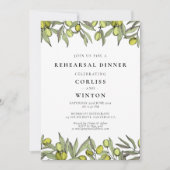 Modernes Olive Branch Probe Dinner Einladung (Vorderseite)