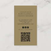 Modernes Olive Green Beruflich Business Foto Visitenkarte (Rückseite)