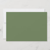 Modernes Olive Green Foto Einfache Hochzeit Save The Date (Rückseite)