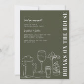 Modernes Olive Green Housewarming-Party Einladung (Vorderseite)