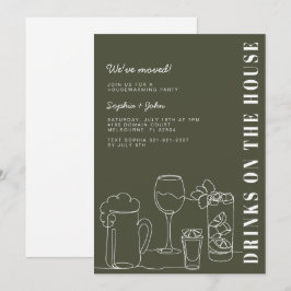 Modernes Olive Green Housewarming-Party Einladung