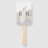 Modernes Olive Green Monogram Foto Wedding Program Fächer (Vorderseite)