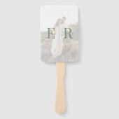 Modernes Olive Green Monogram Foto Wedding Program Fächer (Vorderseite)