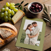 Modernes Olive Green Olive Branch Foto Einladung