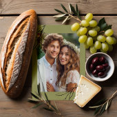 Modernes Olive Green Olive Branch Foto Save The Date
