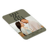 Modernes Olive Green Save the Date Hochzeitssemble Magnet (Rechte Seite)