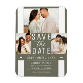 Modernes Olive Green Save the Date Hochzeitssemble Magnet (Vertikal)