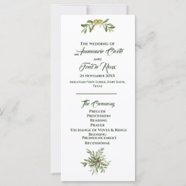 Modernes Olive Green Wedding Programm