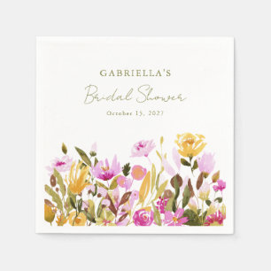 Modernes Olive Rosa Brautparty Serviette