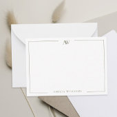 Modernes Oliven Grün Minimalistisches Elegantes Mo Mitteilungskarte