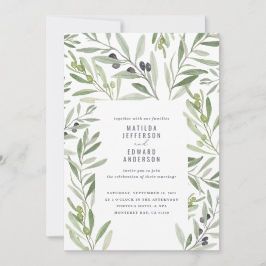 Modernes Olivenhain Ankündigung (Vorderseite)