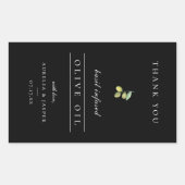 Modernes Olivenöl mit Nährstoffen - Schwarzes Etik Rechteckiger Aufkleber (Vorderseite)