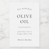 Modernes Olivenöl- oder Lebensmitteletikett (Einzelnes Label)